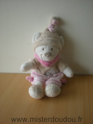 Doudou Ours Nicotoy Beige rose 