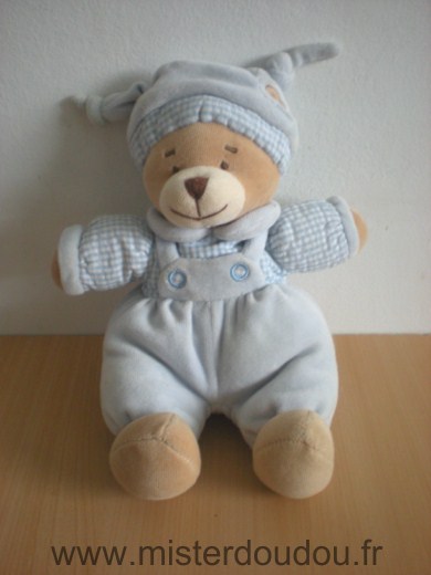 Doudou Ours Nicotoy Bleu 