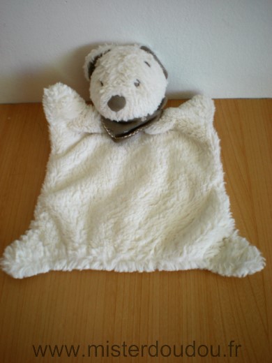 Doudou Ours Nicotoy Ecru foulard marron 