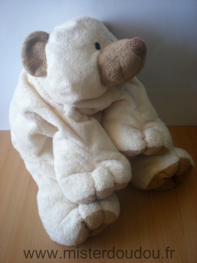 Doudou Ours Nicotoy Ecru marron 