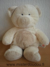 Doudou Ours Nicotoy Ecru rond beige 