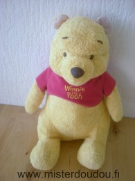 Doudou Ours Nicotoy Jaune tshirt rouge interieur des oreilles vichy rose 