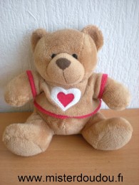 Doudou Ours Nicotoy Marron coeur rouge 