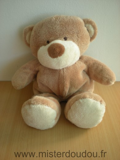 Doudou Ours Nicotoy Marron museau blanc nez marron 