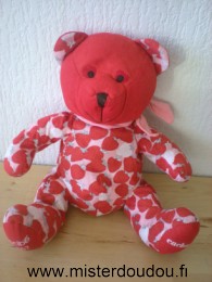 Doudou Ours Nocibé Rouge motifs fraises Nocibé 2007 cacharel