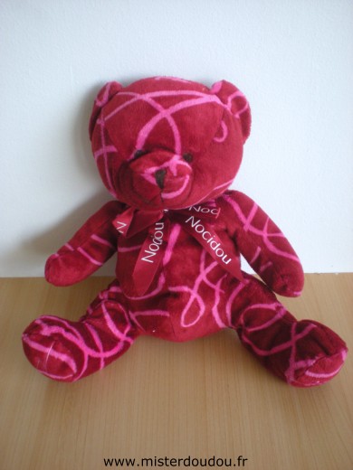 Doudou Ours Nocibé Rouge rose brodé 2004 