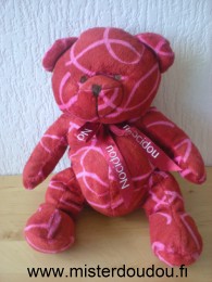 Doudou Ours Nocibé Rouge rose nocidou 