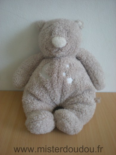 Doudou Ours Noukie s Beige avec lunes et etoiles 