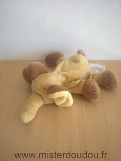 Doudou Ours Noukie s Beige marron jaune Petit modele