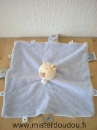 Doudou Ours Noukie s Bleu dessus blanc dessous pleins d'étiquettes 