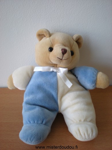 Doudou Ours Noukie s Bleu jaune beige 