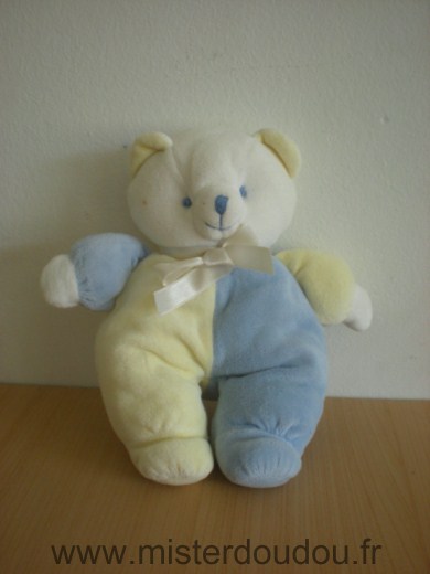 Doudou Ours Noukie s Jaune bleu 