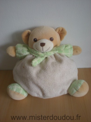 Doudou Ours Nounours Jaune vert 