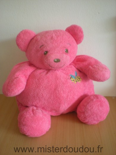 Doudou Ours Nounours Rose avec abeille 