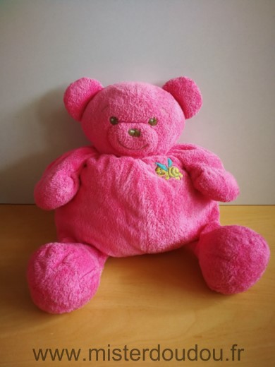 Doudou Ours Nounours Rose avec abeille 