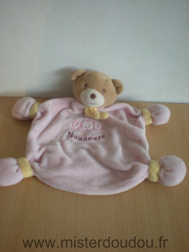 Doudou Ours Nounours Rose brodé nounours 