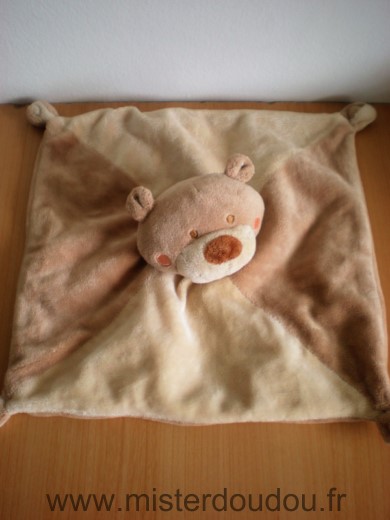 Doudou Ours Orchestra Beige ecru nez marron 