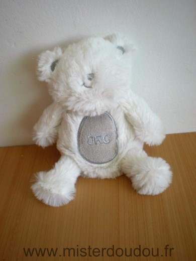 Doudou Ours Orchestra Blanc gris orc 