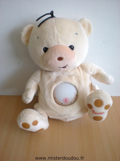 Doudou Ours Ouaps Beige lumineux et musical 