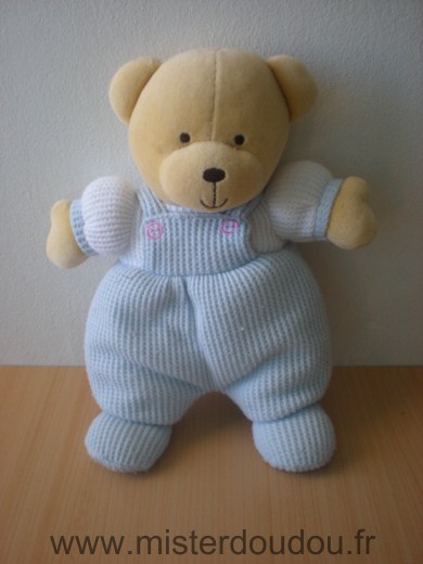 Doudou Ours Planet pluch Blanc bleu 