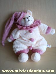 Doudou Ours Plush4you Ecru rose 