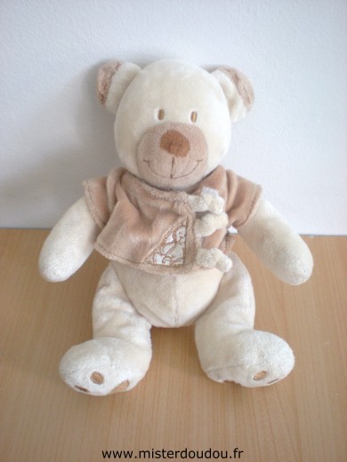 Doudou Ours Plushies Beige gilet marron 