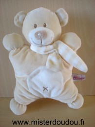 Doudou Ours Pommette Beige blanc 