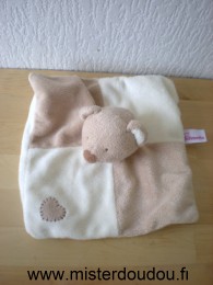 Doudou Ours Pommette Ecru beige avec coeur brodé 