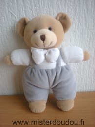 Doudou Ours Priscilla larsen Beige gris blanc 