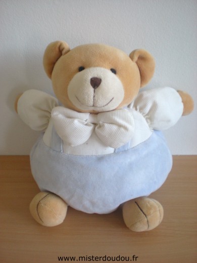 Doudou Ours Priscilla larsen Blanc mauve clair 