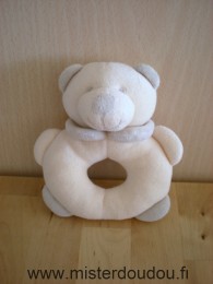 Doudou Ours Priscilla larsen Ecru gris clair 