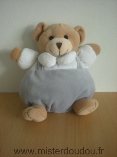 Doudou Ours Priscilla larsen Gris blanc 