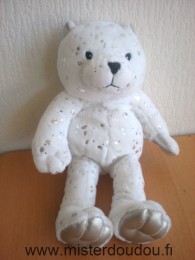 Doudou Ours Sephora Blanc taches argentées 