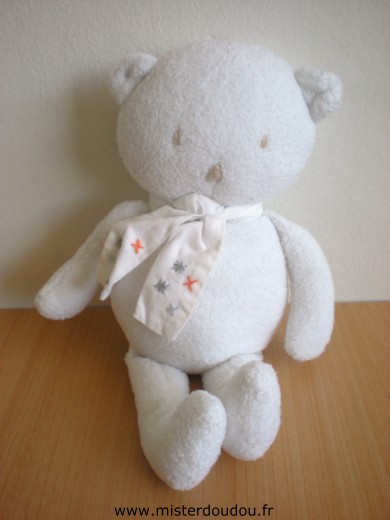 Doudou Ours Sergent major Blanc 