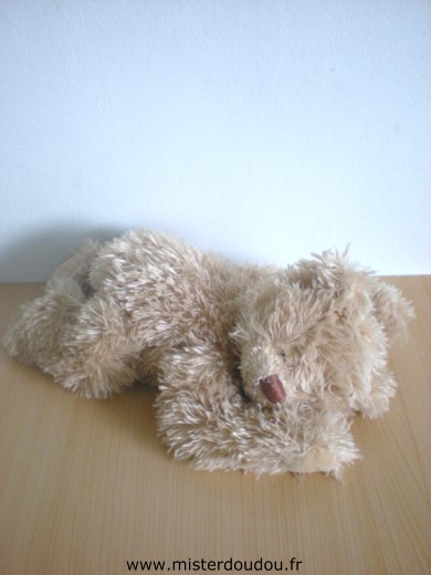 Doudou Ours Sia Ours qui dort marron 