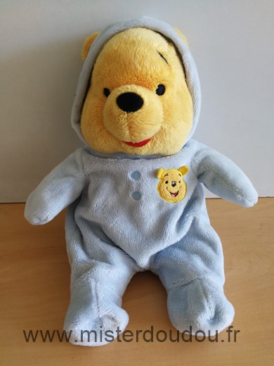 Doudou Ours Simba baby Winnie pyjama bleu 