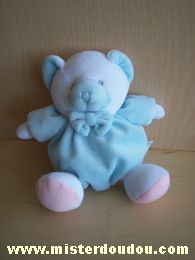 Doudou Ours Simpson trading Bleu clair blanc rose 