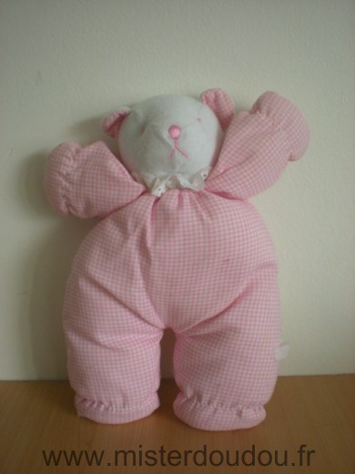 Doudou Ours Simpson trading Vichy rose 