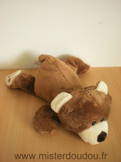 Doudou Ours Soft friends Allonge marron ecru 