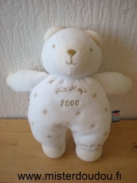 Doudou Ours Sucre d orge Blanc étoiles dorées nuit magic 2000 