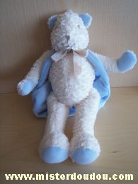 Doudou Ours Sucre d orge Blanc sac à dos bleu 