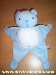 Doudou Ours Sucre d orge Bleu blanc 