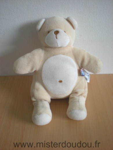 Doudou Ours Sucre d orge Jaune blanc 