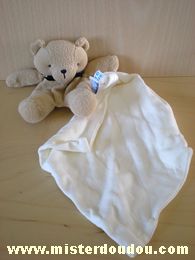 Doudou Ours Sucre d orge Ours beige mouchoir écru Ours en tissus éponge