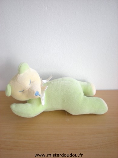 Doudou Ours Sucre d orge Vert 