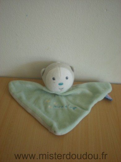 Doudou Ours Sucre d orge Vert gris triangle 