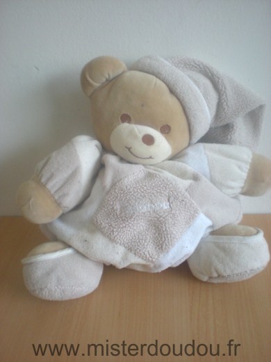 Doudou Ours Takinou Beige blanc 