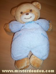 Doudou Ours Takinou Beige bleu 