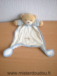 Doudou Ours Takinou Beige bleu 