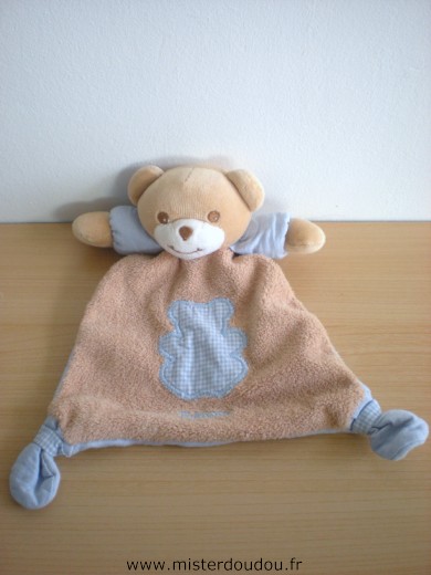 Doudou Ours Takinou Beige bleu 